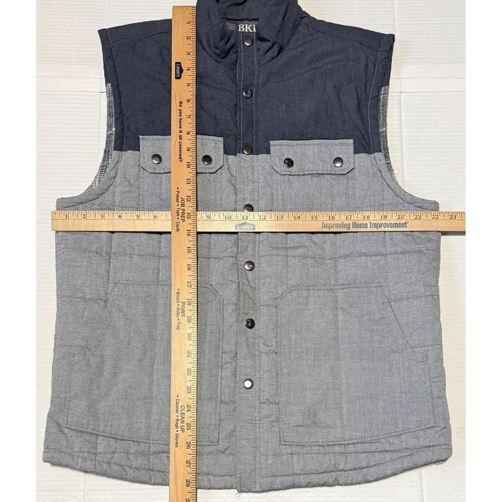 BKE - Men's Gray Cotton Blend Insulated Quilted Vest - Size‎ Large